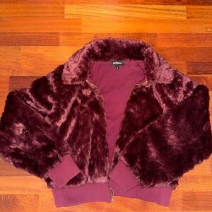 Maroon fur vest from Express